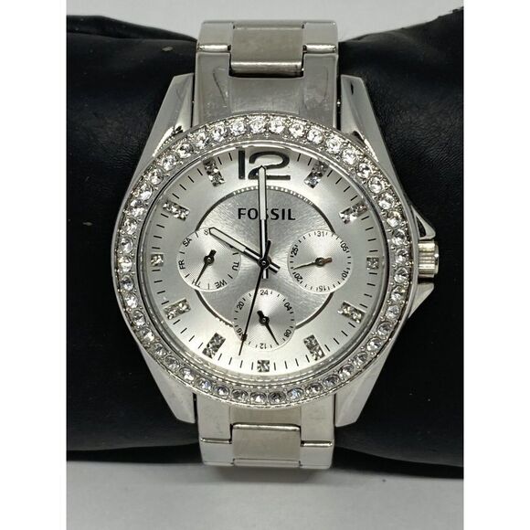 Fossil Riley ES3202 Womens Silver Stainless Steel Analog Dial Quartz Watch MP360 - Picture 2 of 12